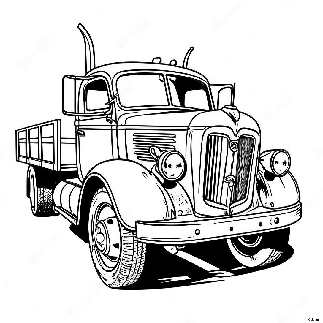 Pagina Da Colorare Del Camion Ribaltabile Vintage 48335 40165
