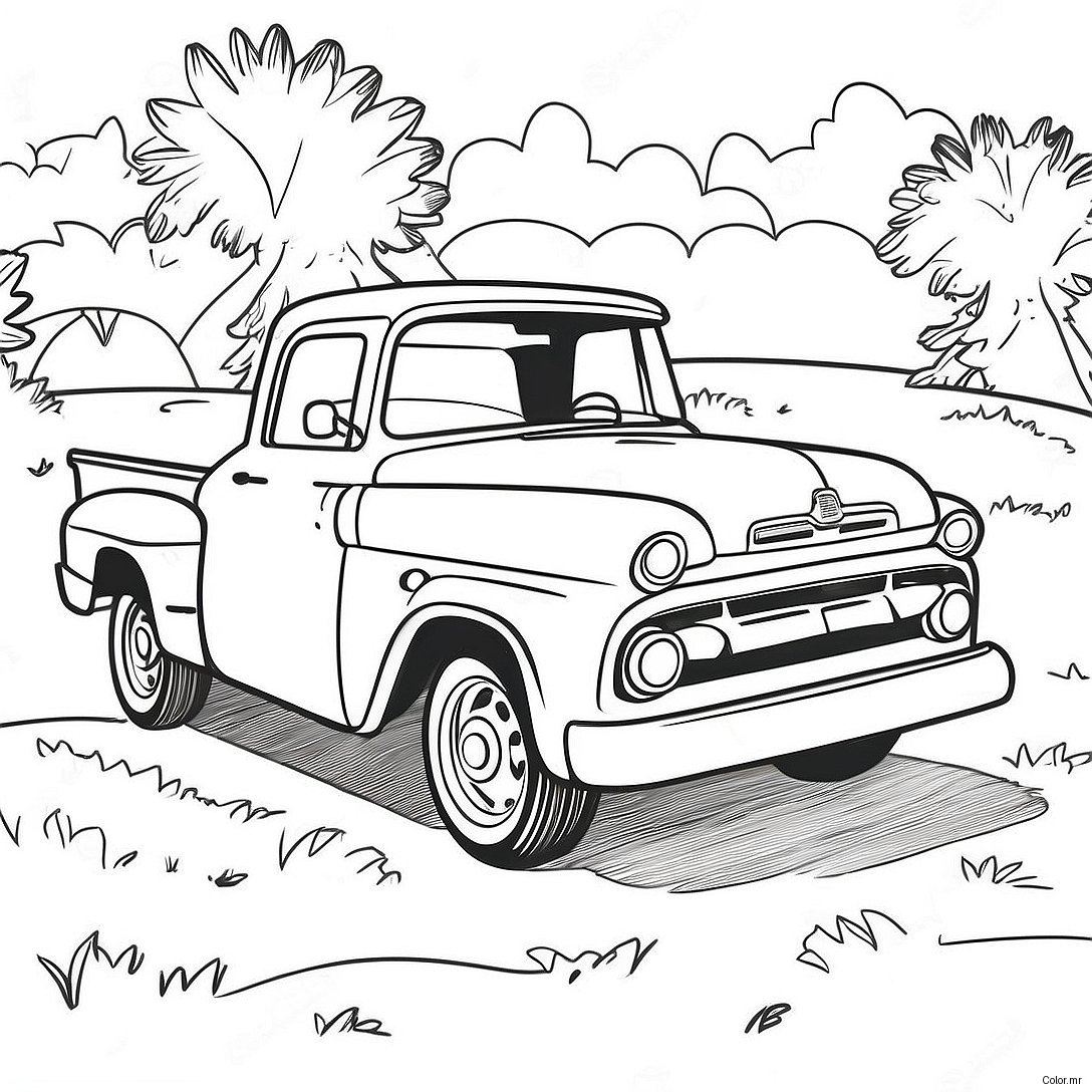Pagina Da Colorare Del Camioncino Vintage 72935 60218