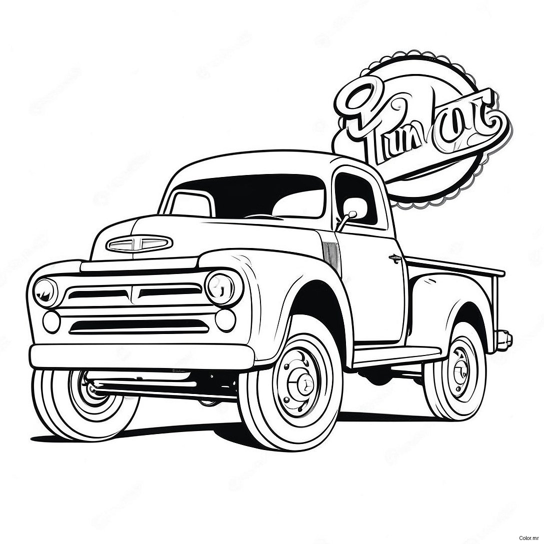 Pagina Da Colorare Del Camioncino Vintage 72935 60220