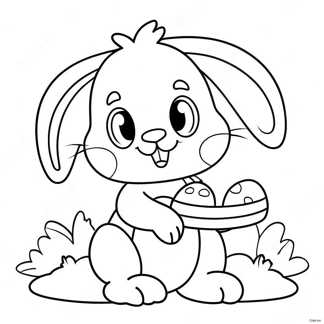 Pagina Da Colorare Del Coniglio Di Pasqua Vintage 71883 59401