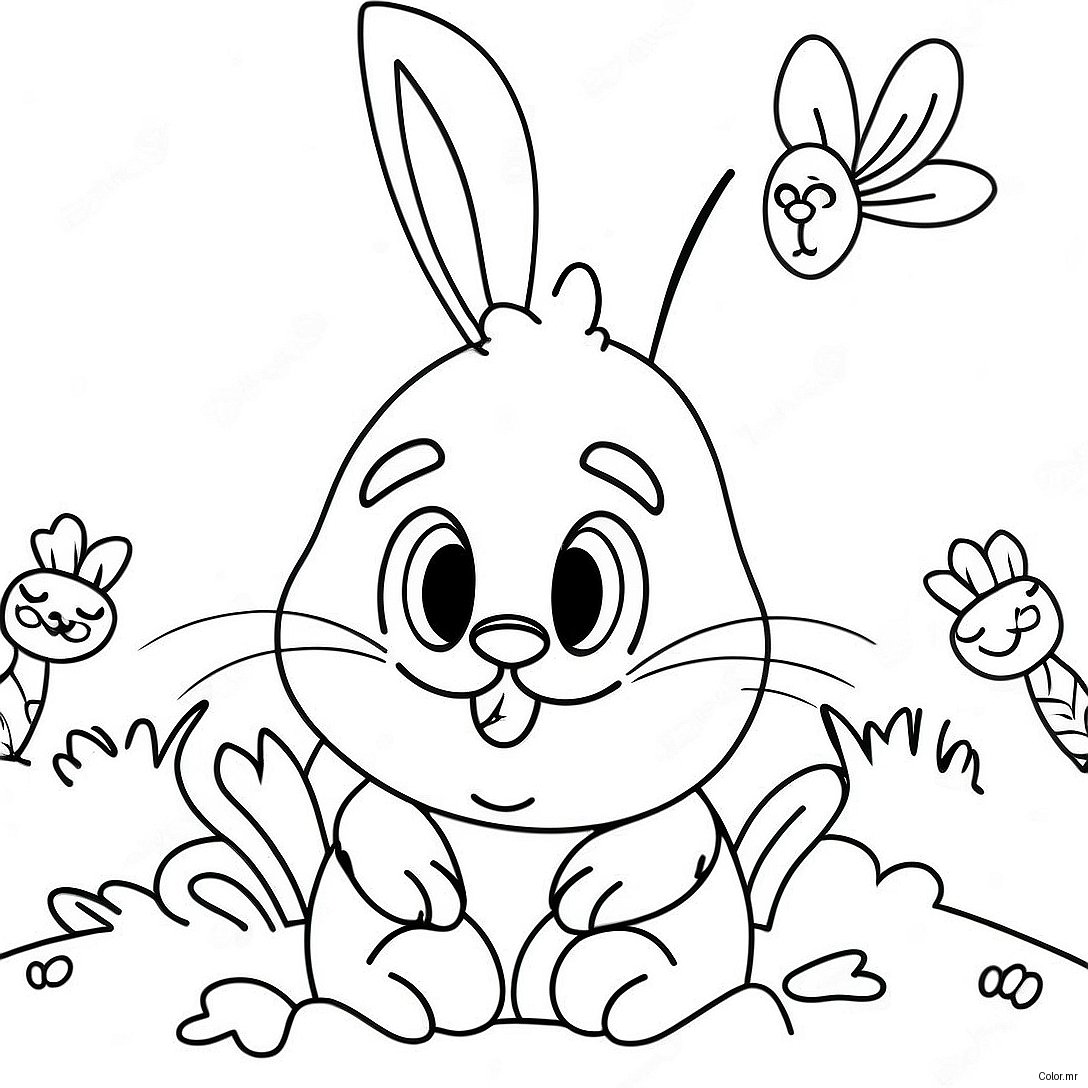 Pagina Da Colorare Del Coniglio Di Pasqua Vintage 71883 59402