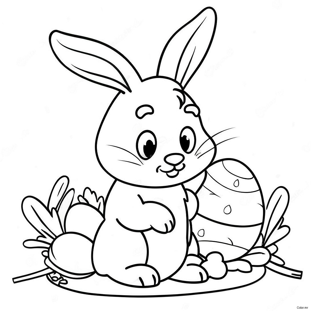 Pagina Da Colorare Del Coniglio Di Pasqua Vintage 71883 59403