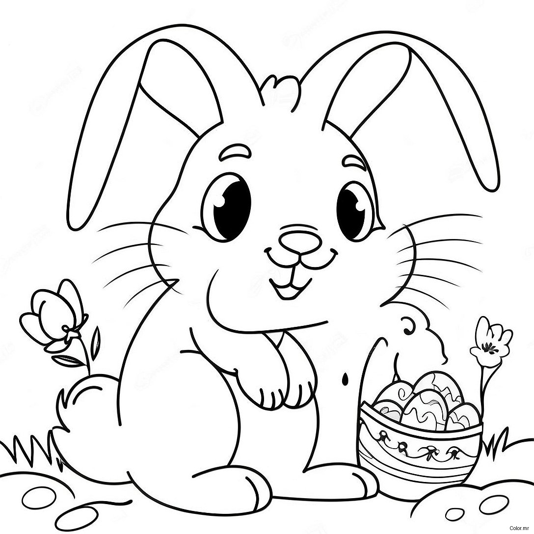 Pagina Da Colorare Del Coniglio Di Pasqua Vintage 71883 59404