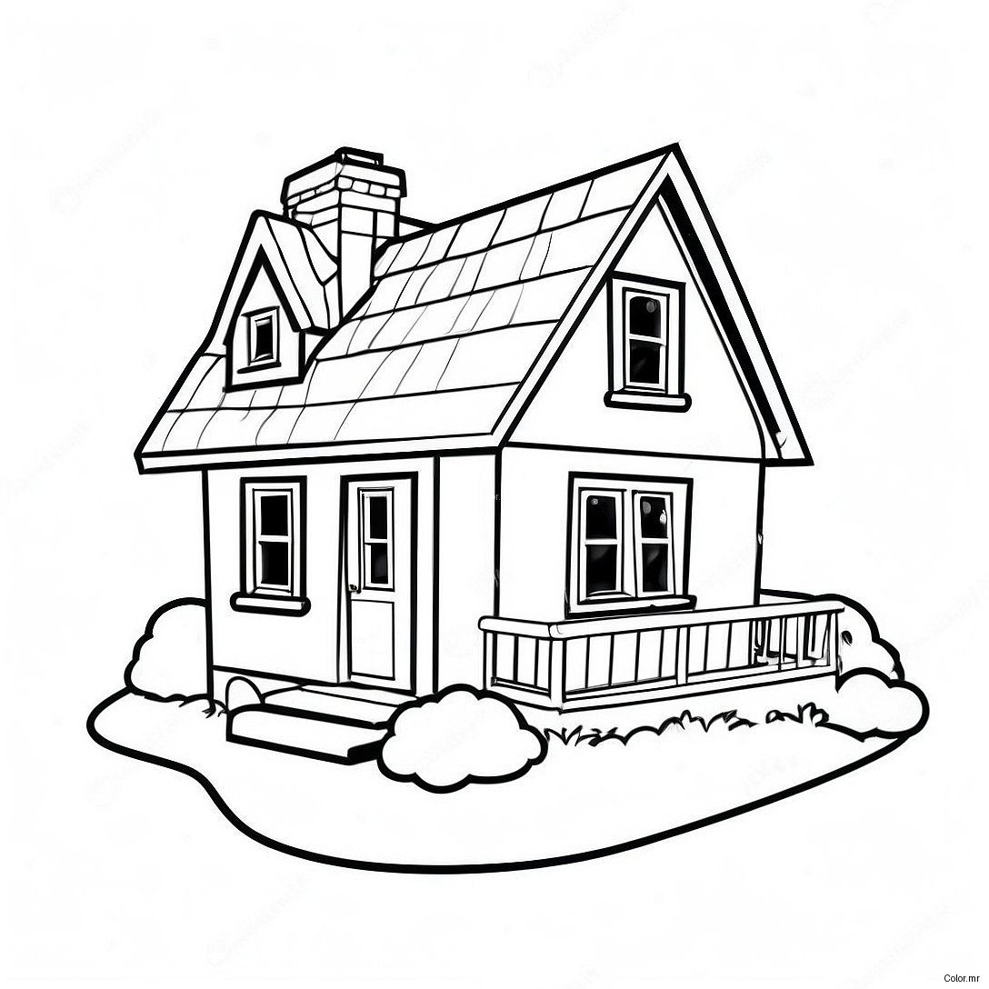Pagina Da Colorare Del Cottage Accogliente 5825 4654
