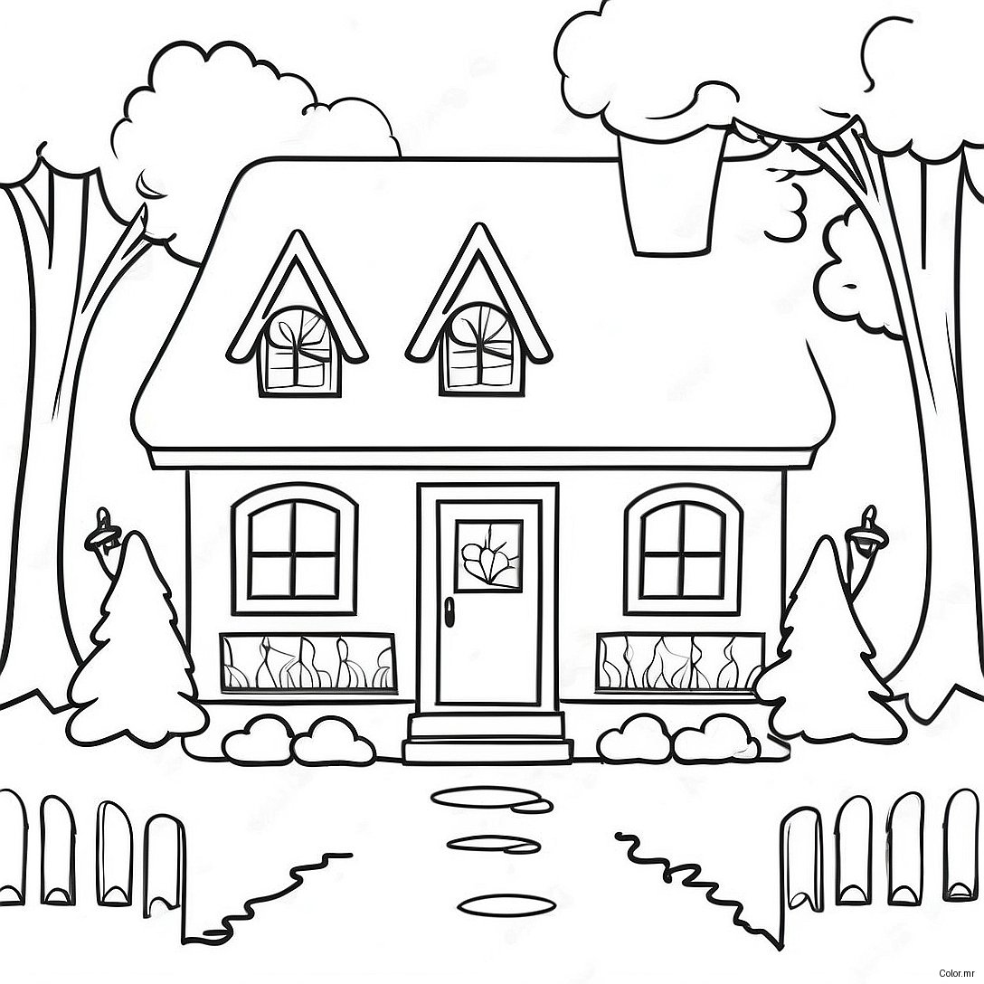 Pagina Da Colorare Del Cottage Accogliente 5825 4655