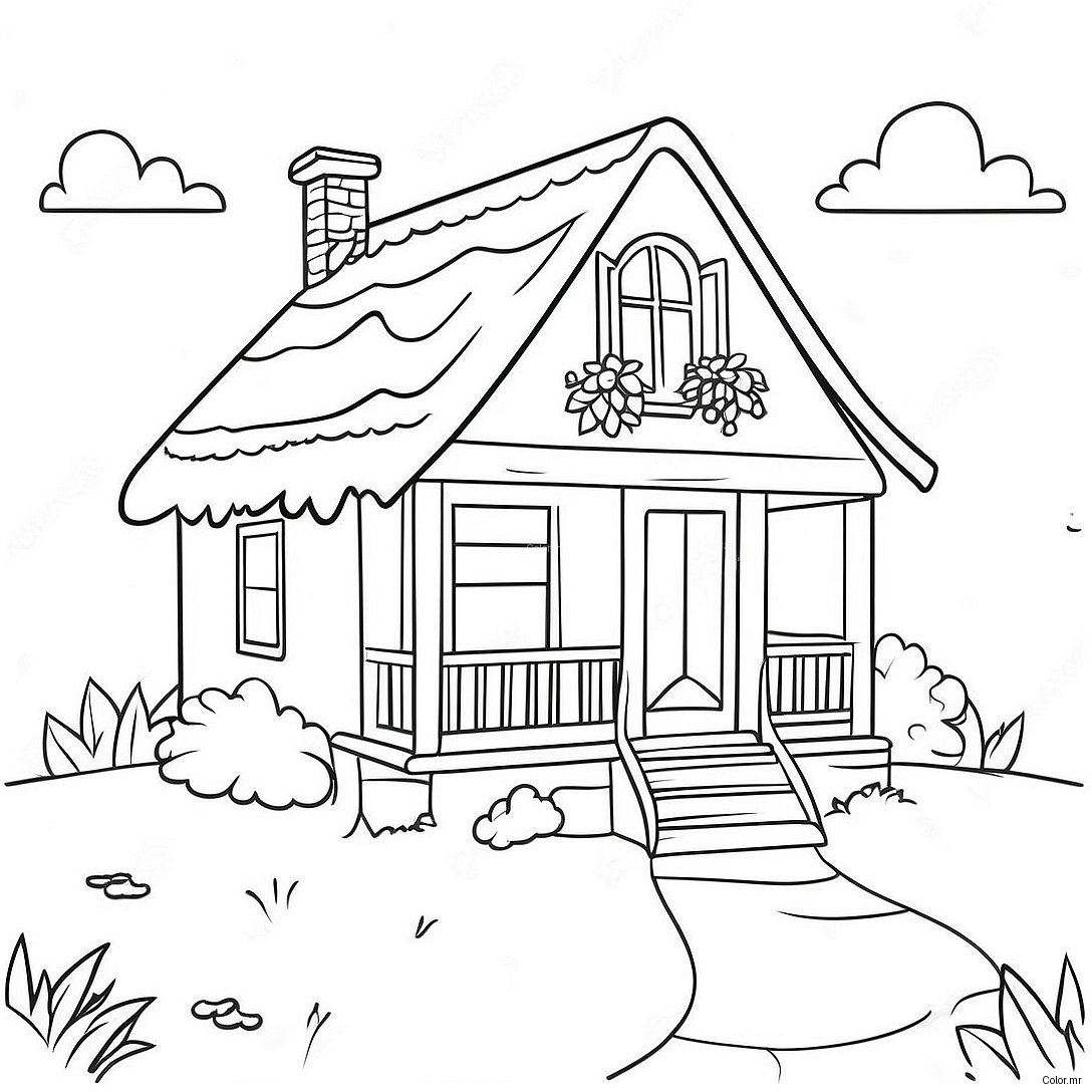 Pagina Da Colorare Del Cottage Accogliente 5825 4656