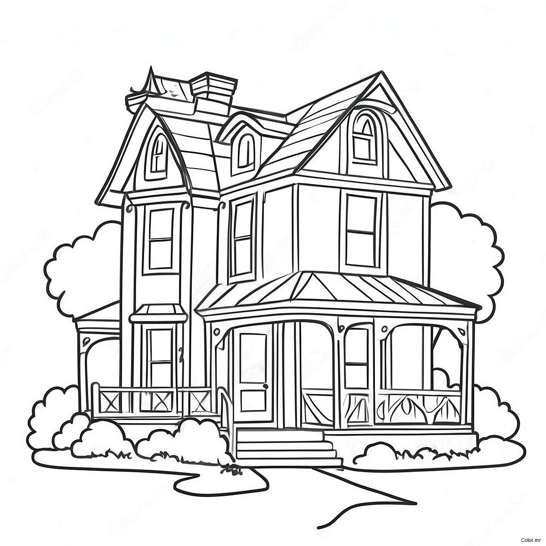 Pagina Da Colorare Del Delizioso Cottage Vittoriano 21773 20173