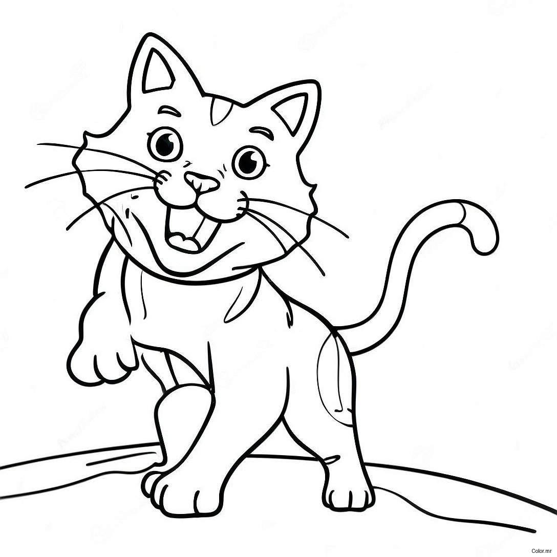Pagina Da Colorare Del Feroce Gatto Guerriero In Battaglia 31829 16369