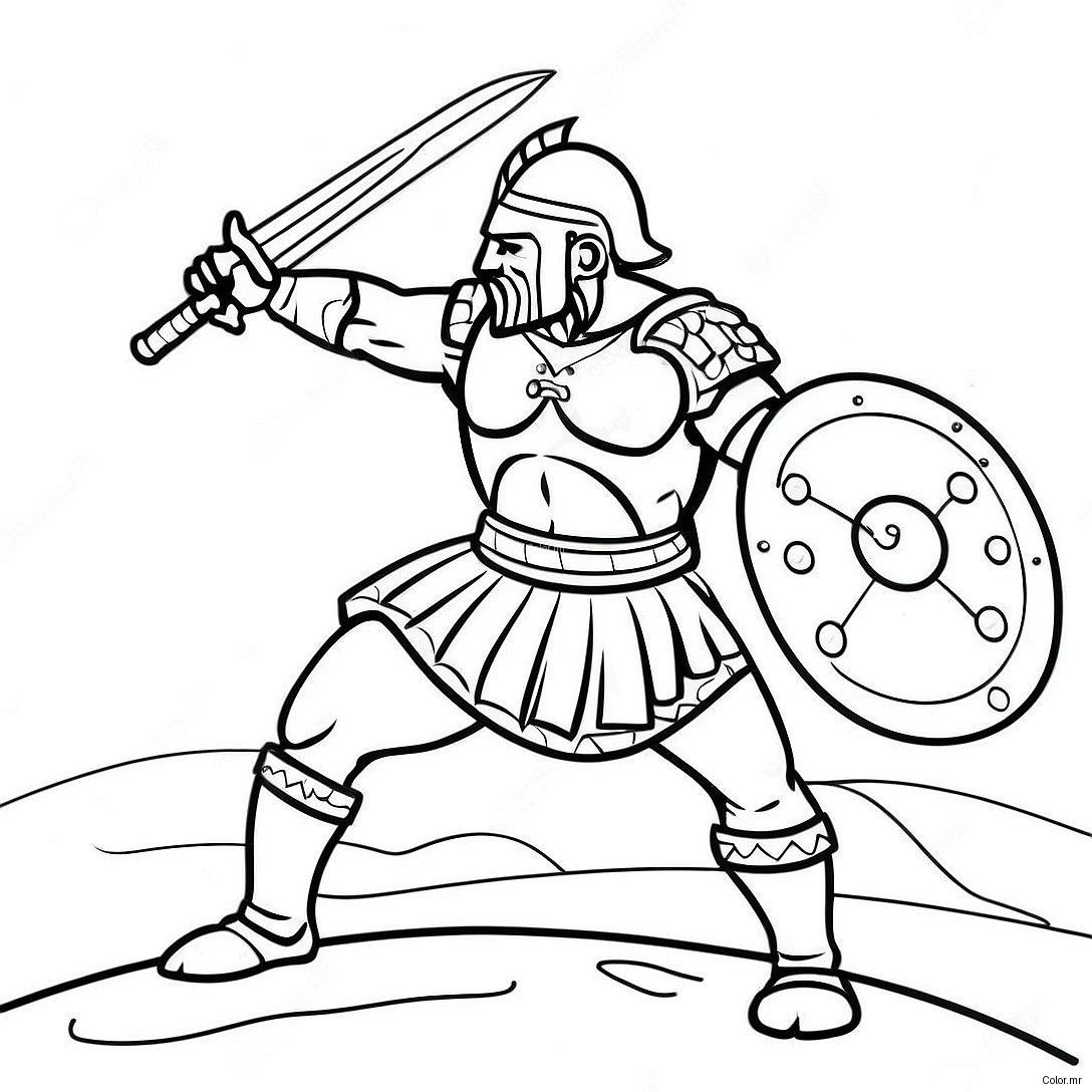 Pagina Da Colorare Del Gladiatore Senza Paura In Battaglia 49445 41059