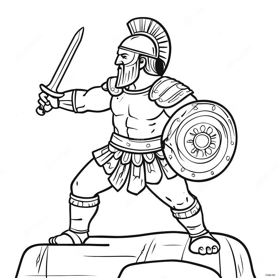 Pagina Da Colorare Del Gladiatore Senza Paura In Battaglia 49445 41263