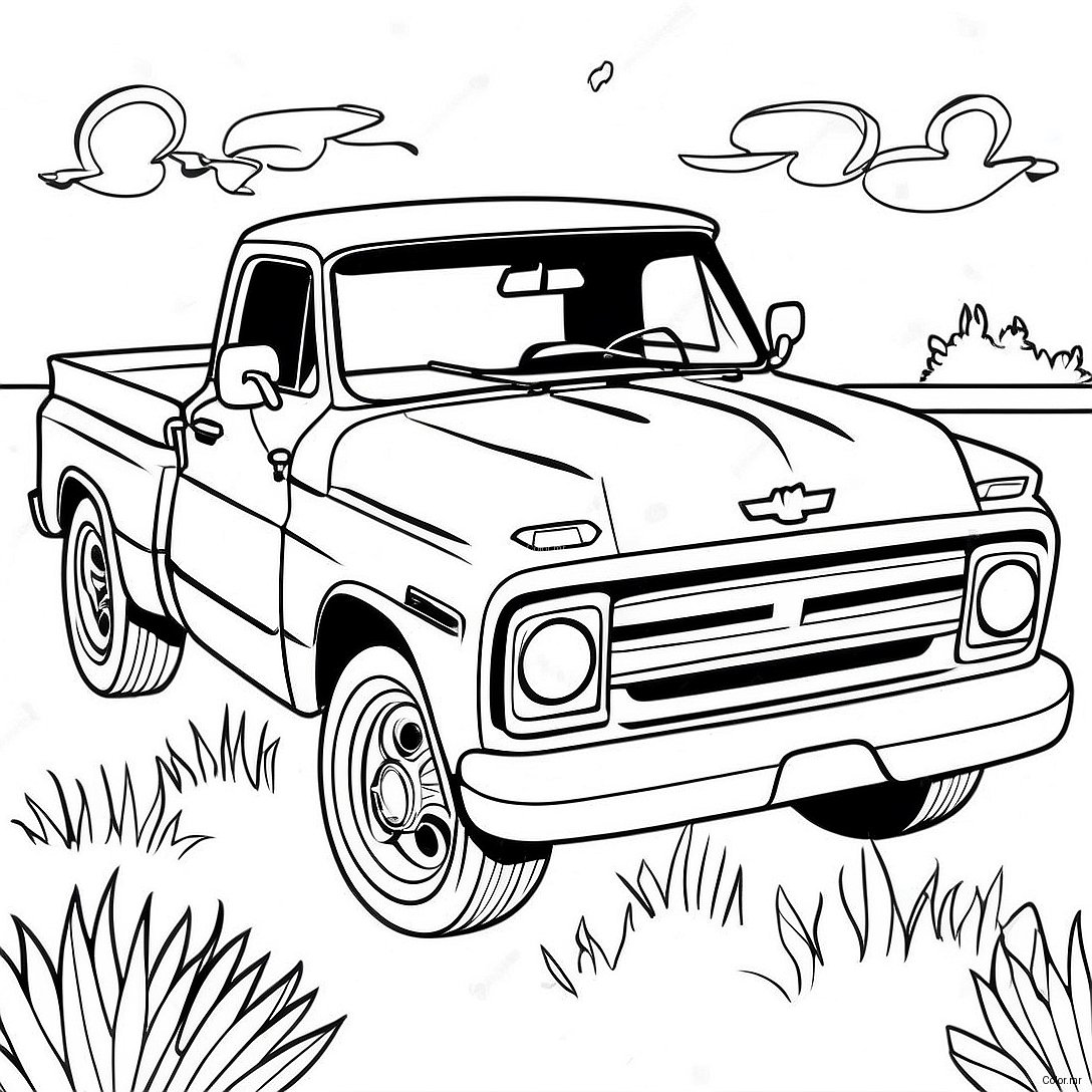 Pagina Da Colorare Del Pickup Vintage Chevy C10 47835 39775