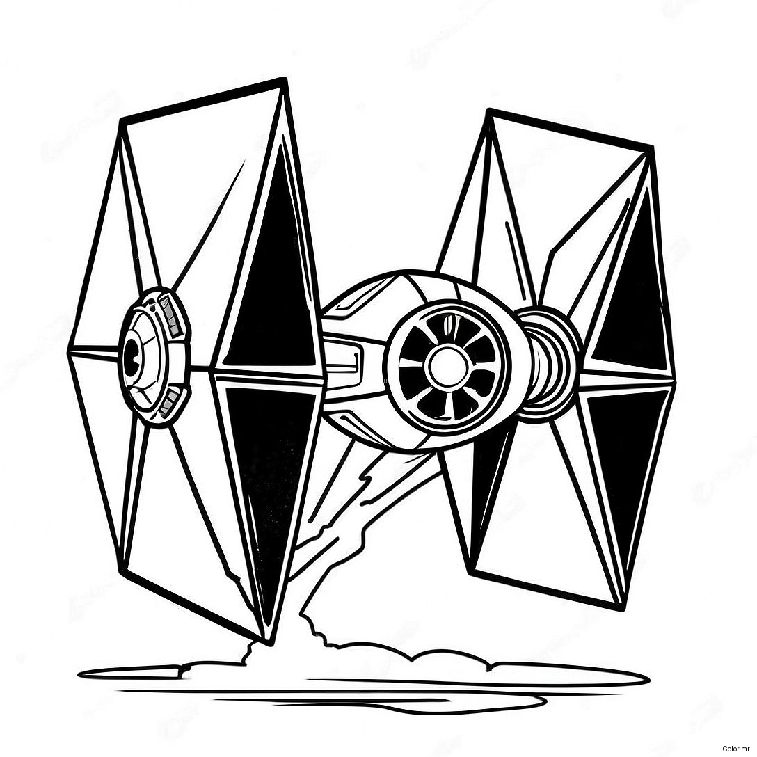 Pagina Da Colorare Del Tie Fighter Classico In Battaglia 43633 36316