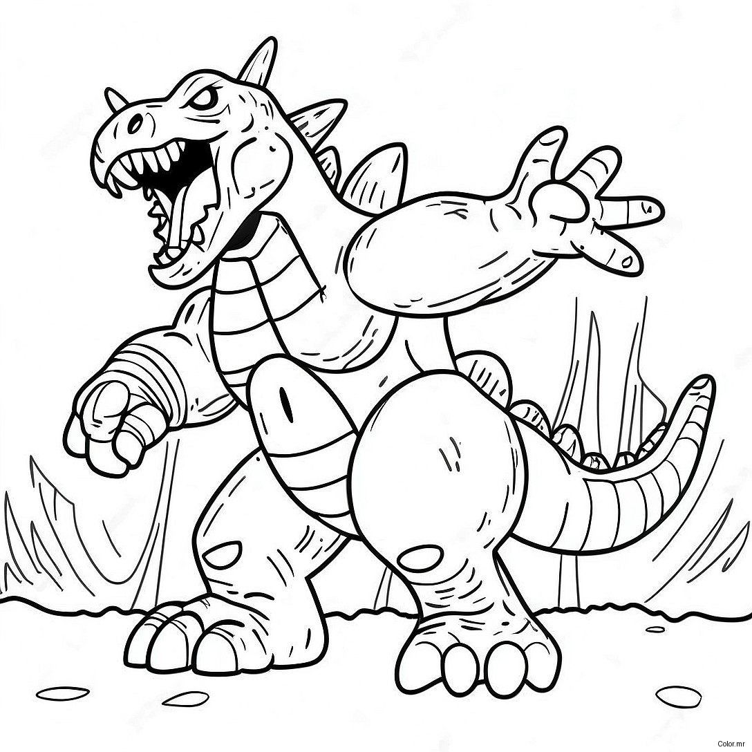 Pagina Da Colorare Della Battaglia Dei Kaiju Giganti 9167 7491
