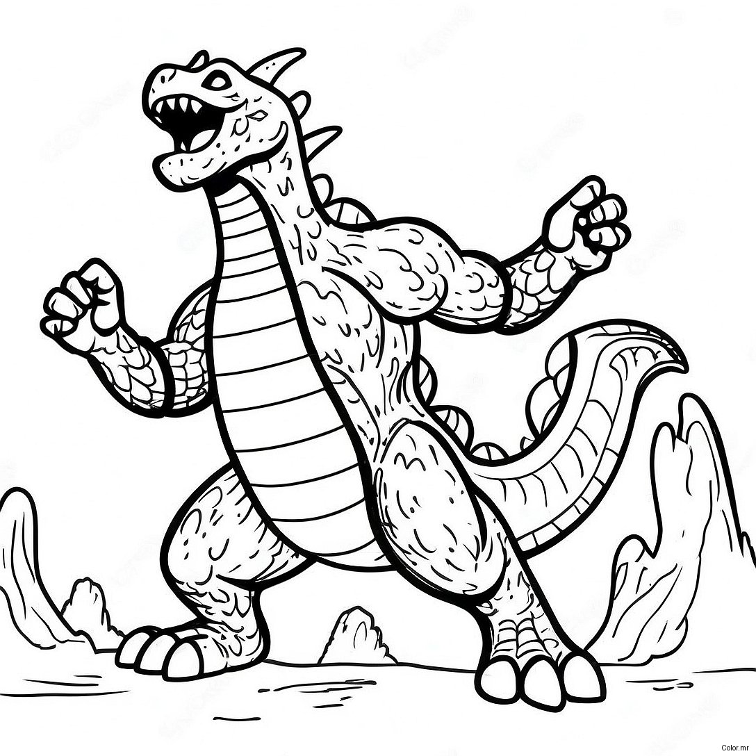 Pagina Da Colorare Della Battaglia Dei Kaiju Giganti 9167 7492