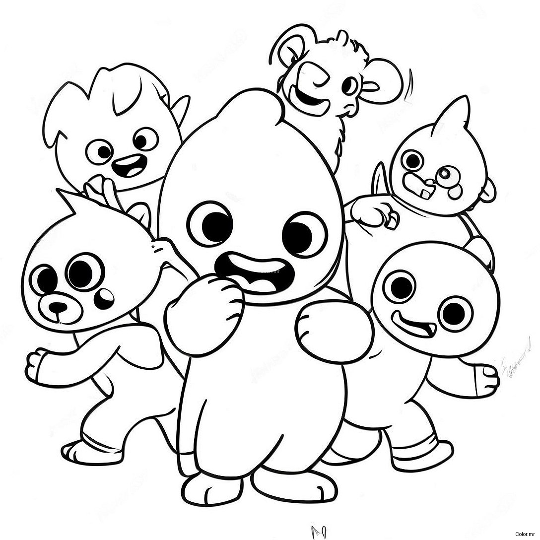 Pagina Da Colorare Della Battaglia Divertente Di Gang Beasts 39988 33174