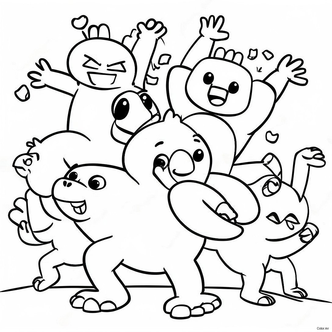 Pagina Da Colorare Della Battaglia Divertente Di Gang Beasts 39988 33175