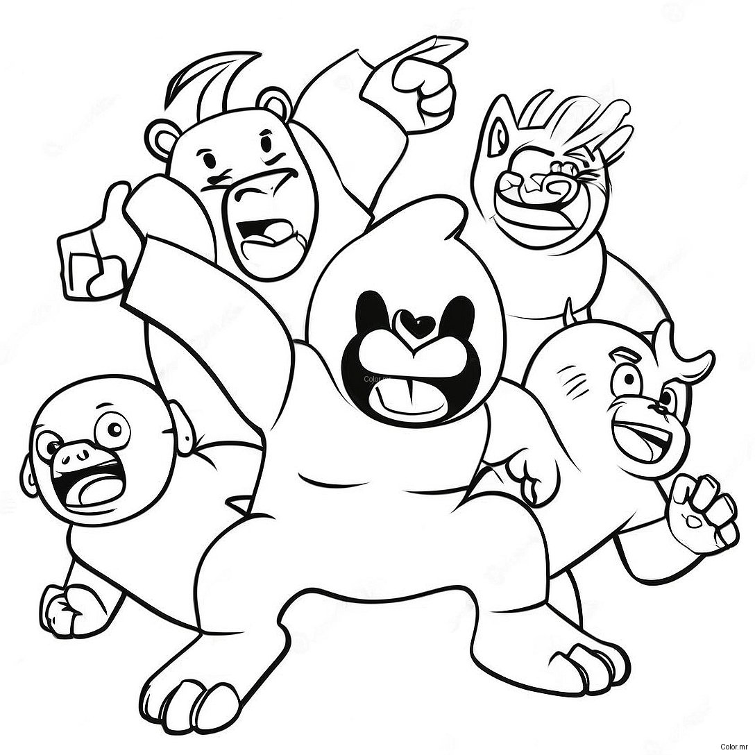 Pagina Da Colorare Della Battaglia Divertente Di Gang Beasts 39988 33176