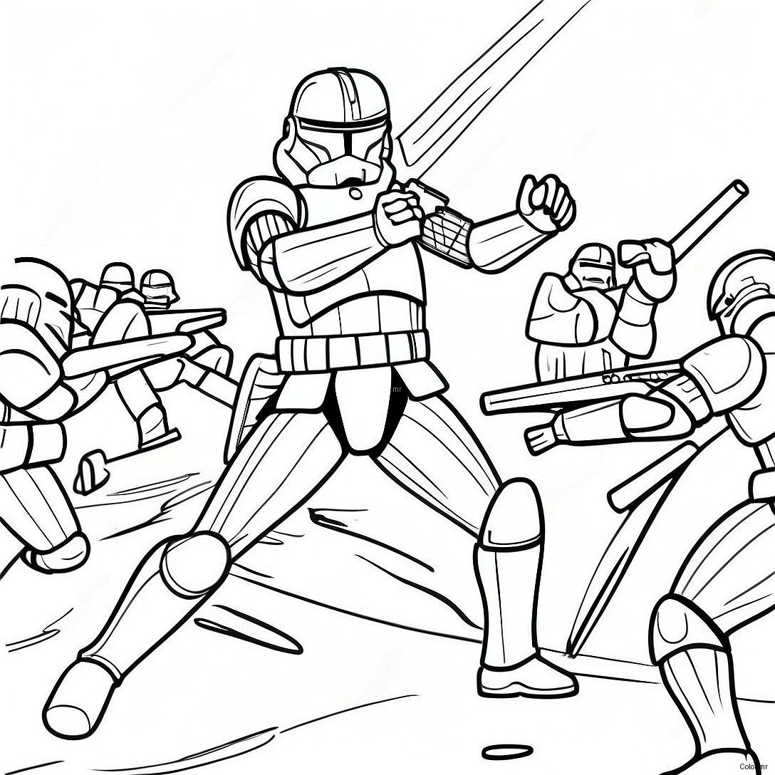 Pagina Da Colorare Della Battaglia Epica Degli Arc Trooper 20050 18681
