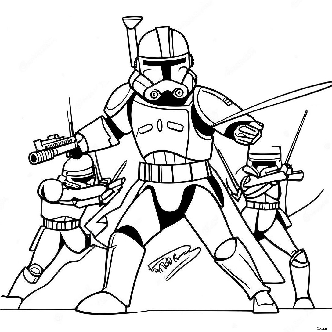 Pagina Da Colorare Della Battaglia Epica Degli Arc Trooper 20050 18683