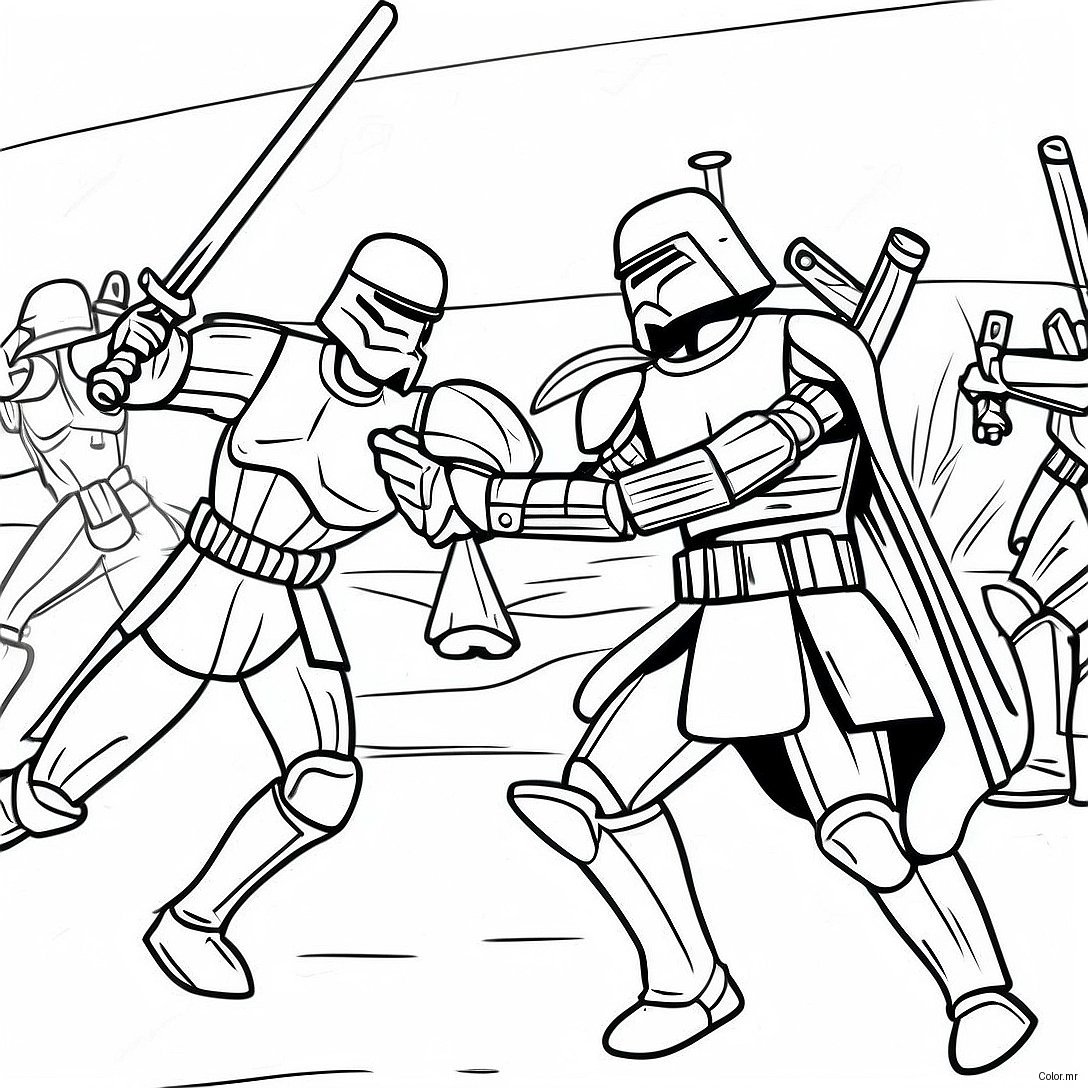 Pagina Da Colorare Della Battaglia Epica Degli Arc Trooper 20050 18684
