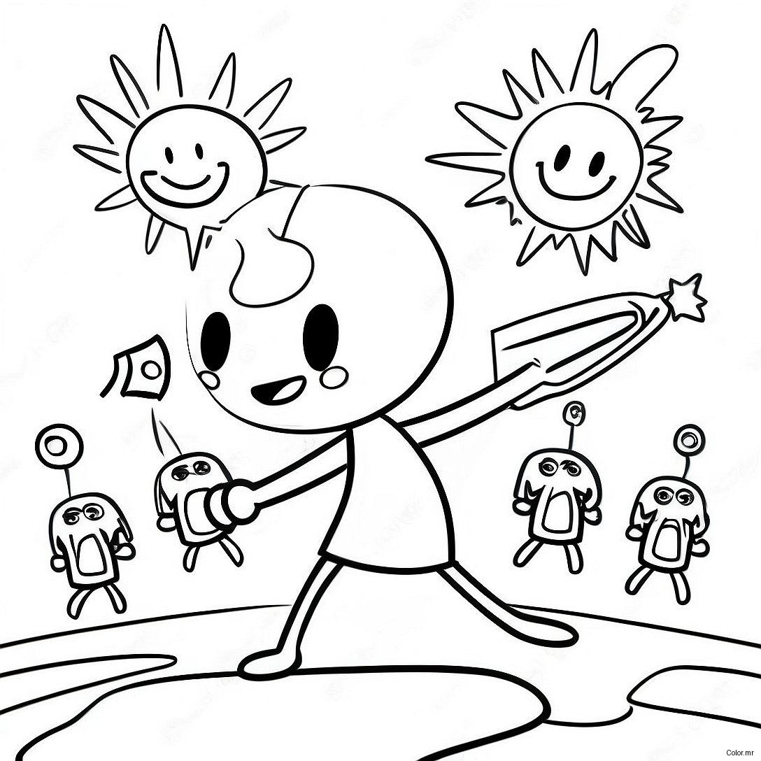 Pagina Da Colorare Della Battaglia Epica Dei Stickman 56422 46901