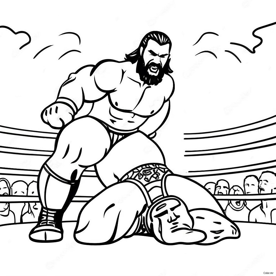 Pagina Da Colorare Della Battaglia Epica Dei Wrestler Wwe 2959 2399