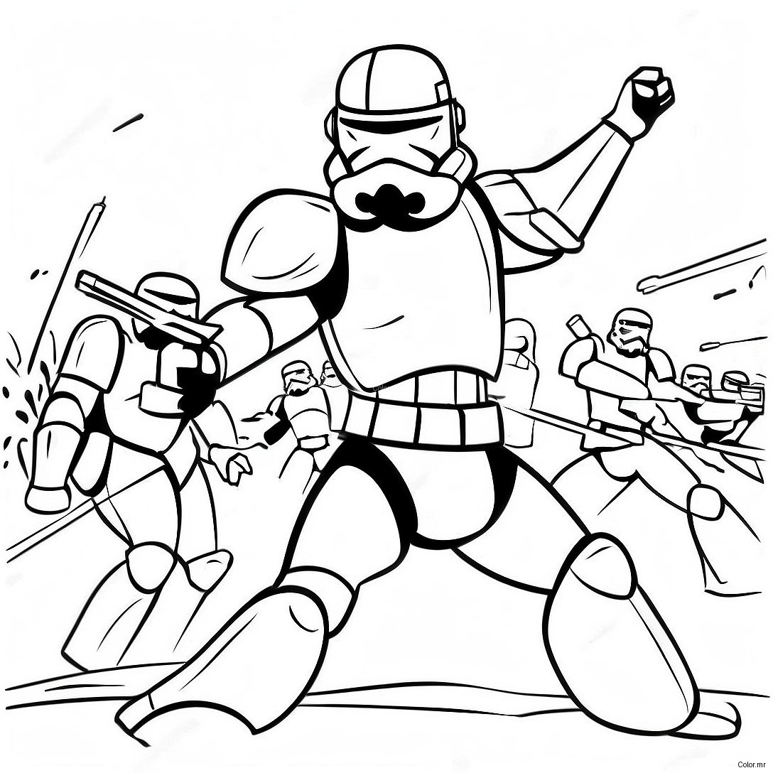Pagina Da Colorare Della Battaglia Epica Del Clone Trooper 2493 2030