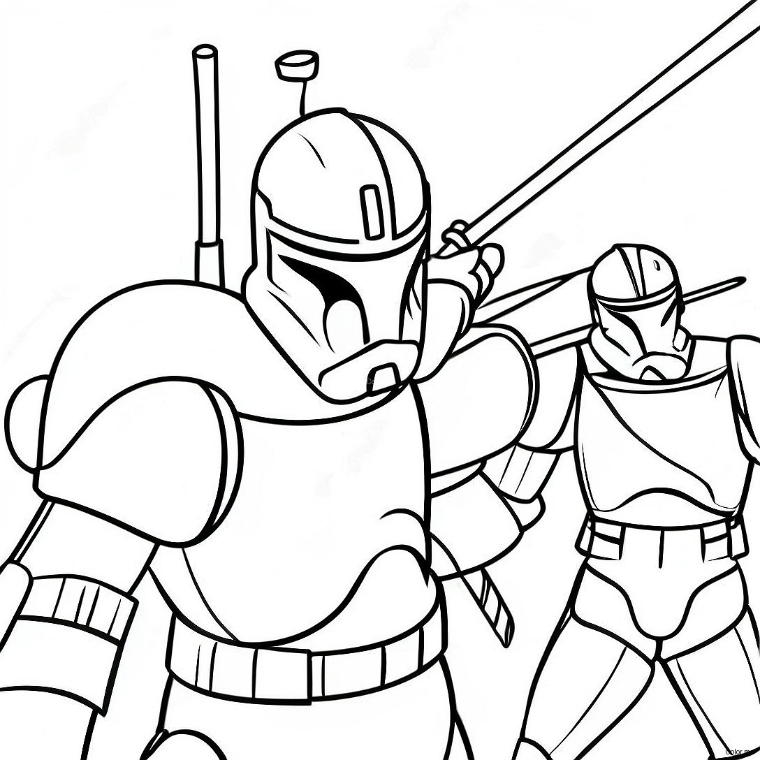 Pagina Da Colorare Della Battaglia Epica Del Clone Trooper 2493 2032