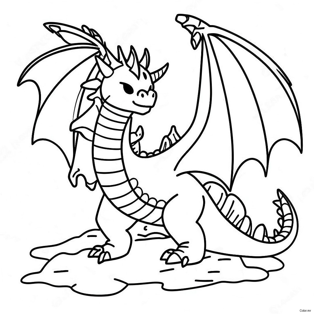Pagina Da Colorare Della Battaglia Epica Del Drago Ender 14510 12002