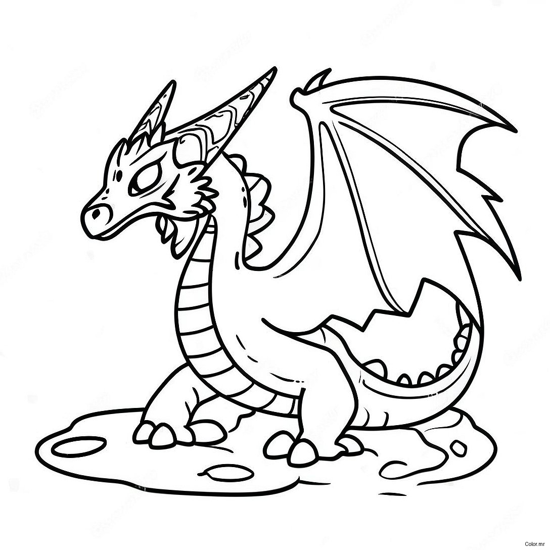 Pagina Da Colorare Della Battaglia Epica Del Drago Ender 14510 12004