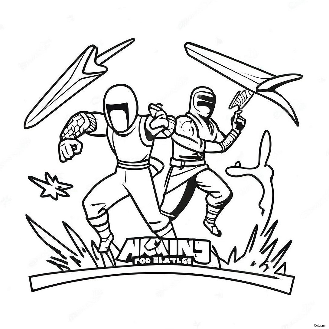 Pagina Da Colorare Della Battaglia Epica Del Ninja Di Fortnite 43313 36041
