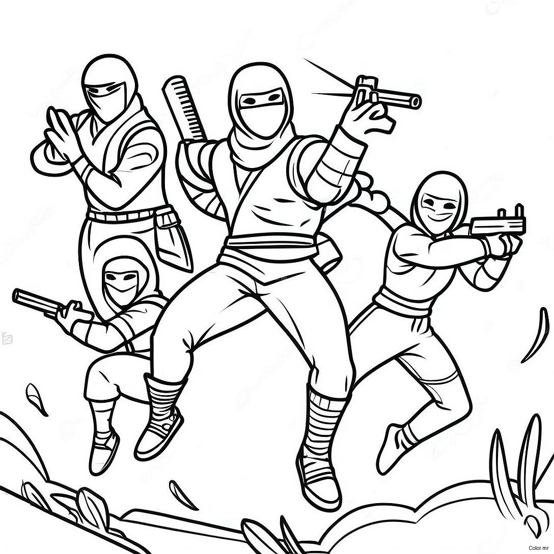 Pagina Da Colorare Della Battaglia Epica Del Ninja Di Fortnite 43313 36042