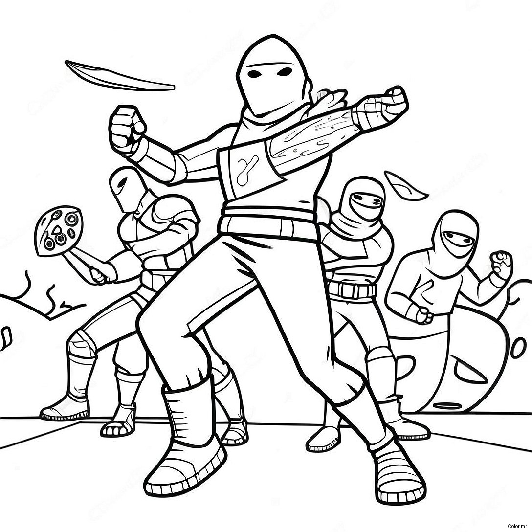 Pagina Da Colorare Della Battaglia Epica Del Ninja Di Fortnite 43313 36043