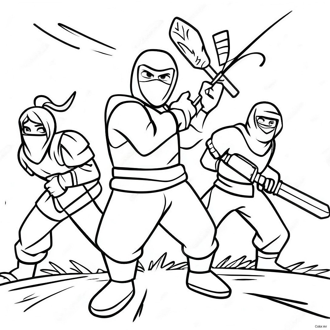 Pagina Da Colorare Della Battaglia Epica Del Ninja Di Fortnite 43313 36044