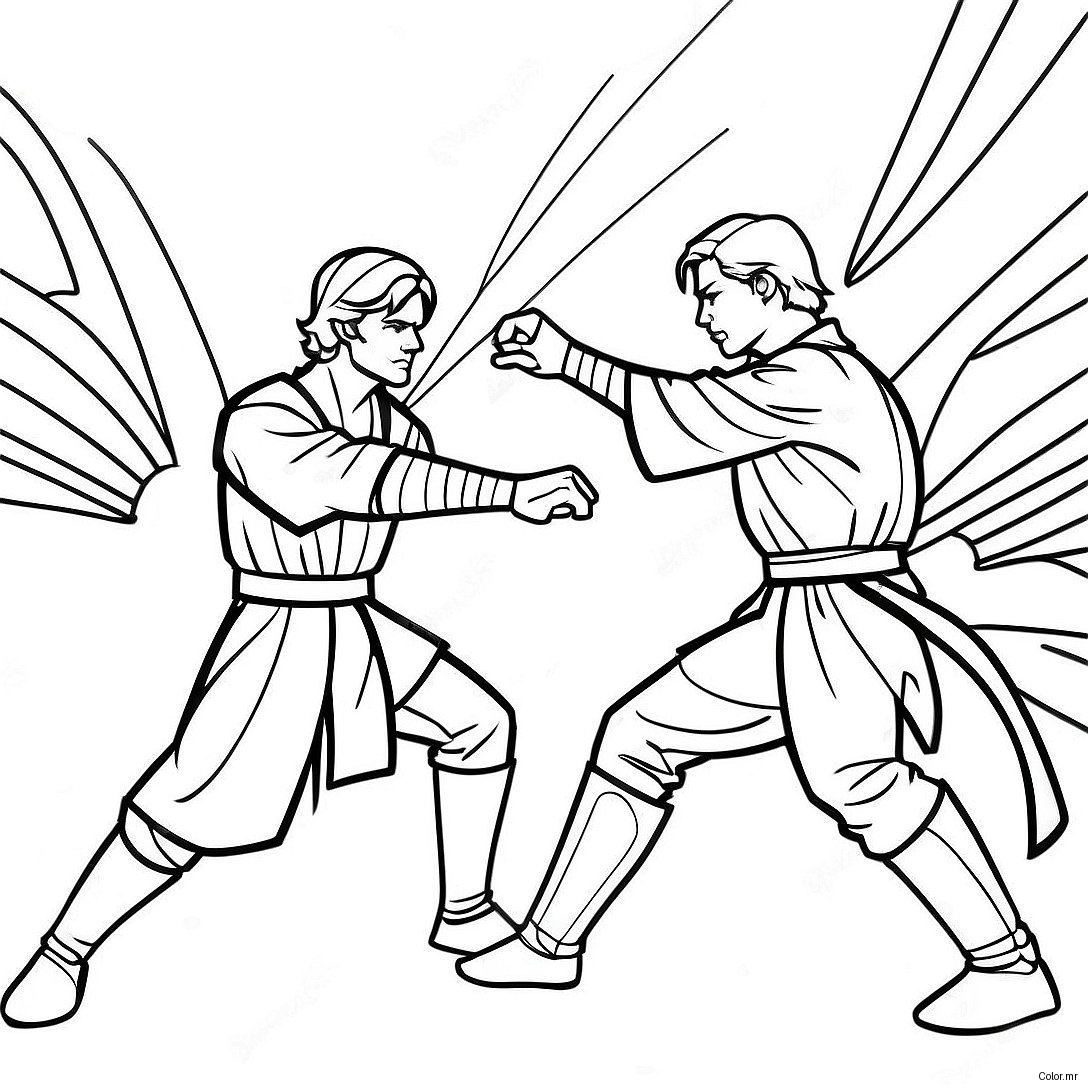 Pagina Da Colorare Della Battaglia Epica Tra Anakin E Obi Wan 52176 43422