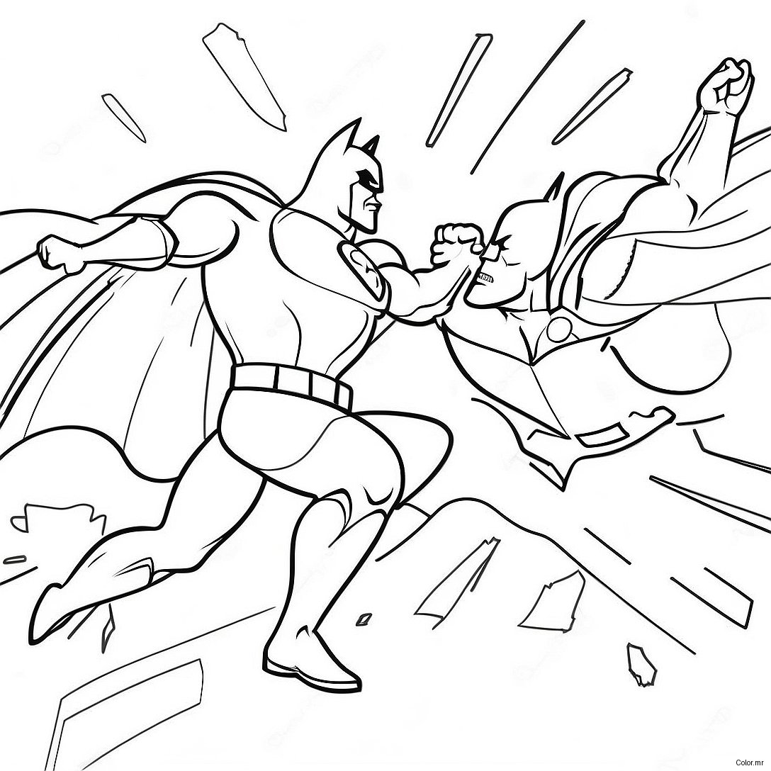 Pagina Da Colorare Della Battaglia Epica Tra Batman E Superman 34043 28298