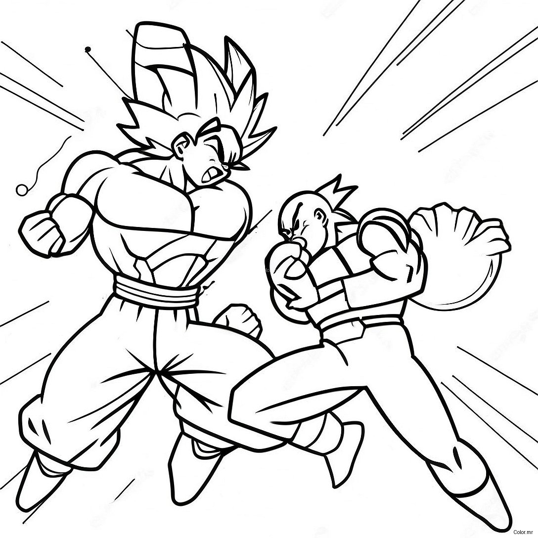 Pagina Da Colorare Della Battaglia Epica Tra Goku E Frieza 59866 49696