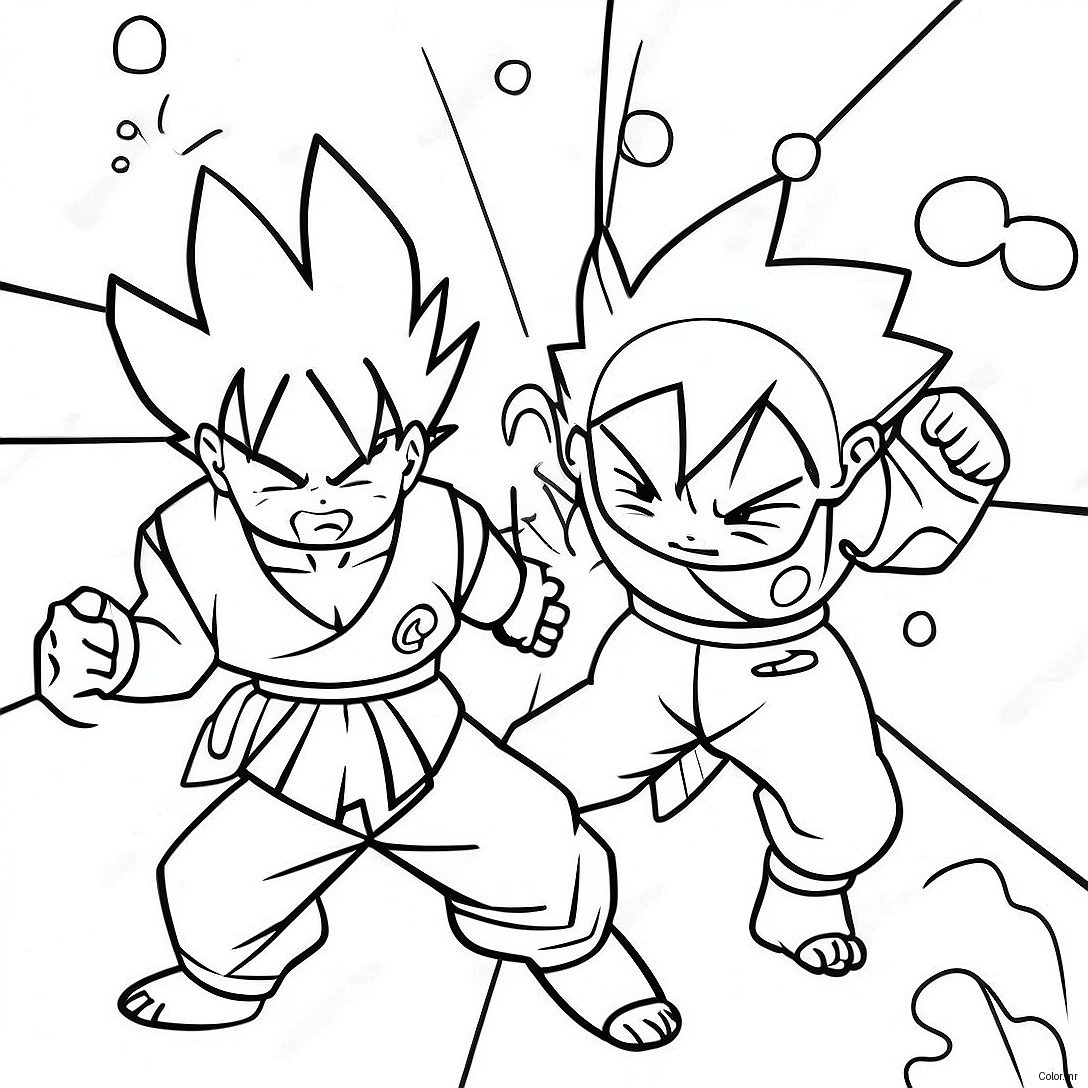 Pagina Da Colorare Della Battaglia Epica Tra Goku E Naruto 57784 48029