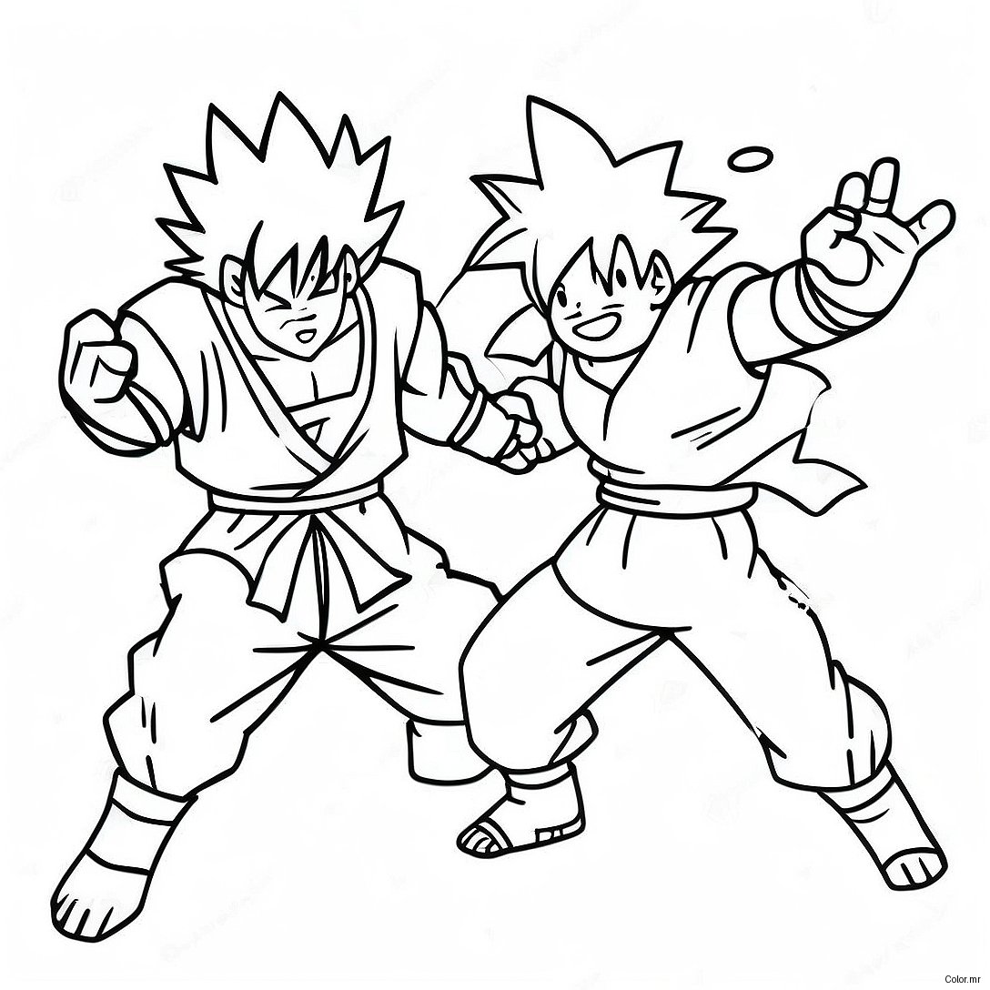 Pagina Da Colorare Della Battaglia Epica Tra Goku E Naruto 57784 48030