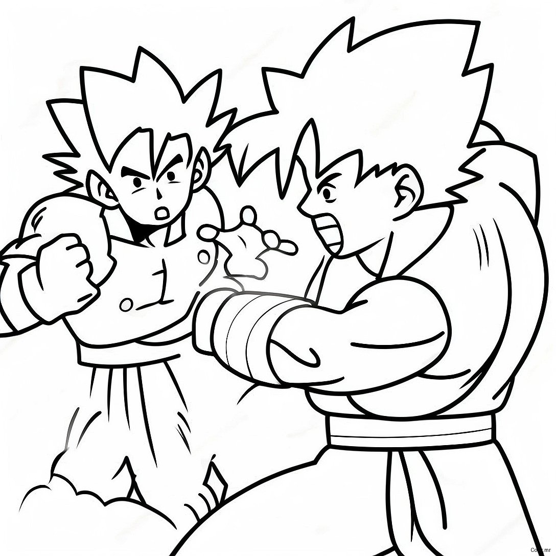 Pagina Da Colorare Della Battaglia Epica Tra Goku E Naruto 57784 48031