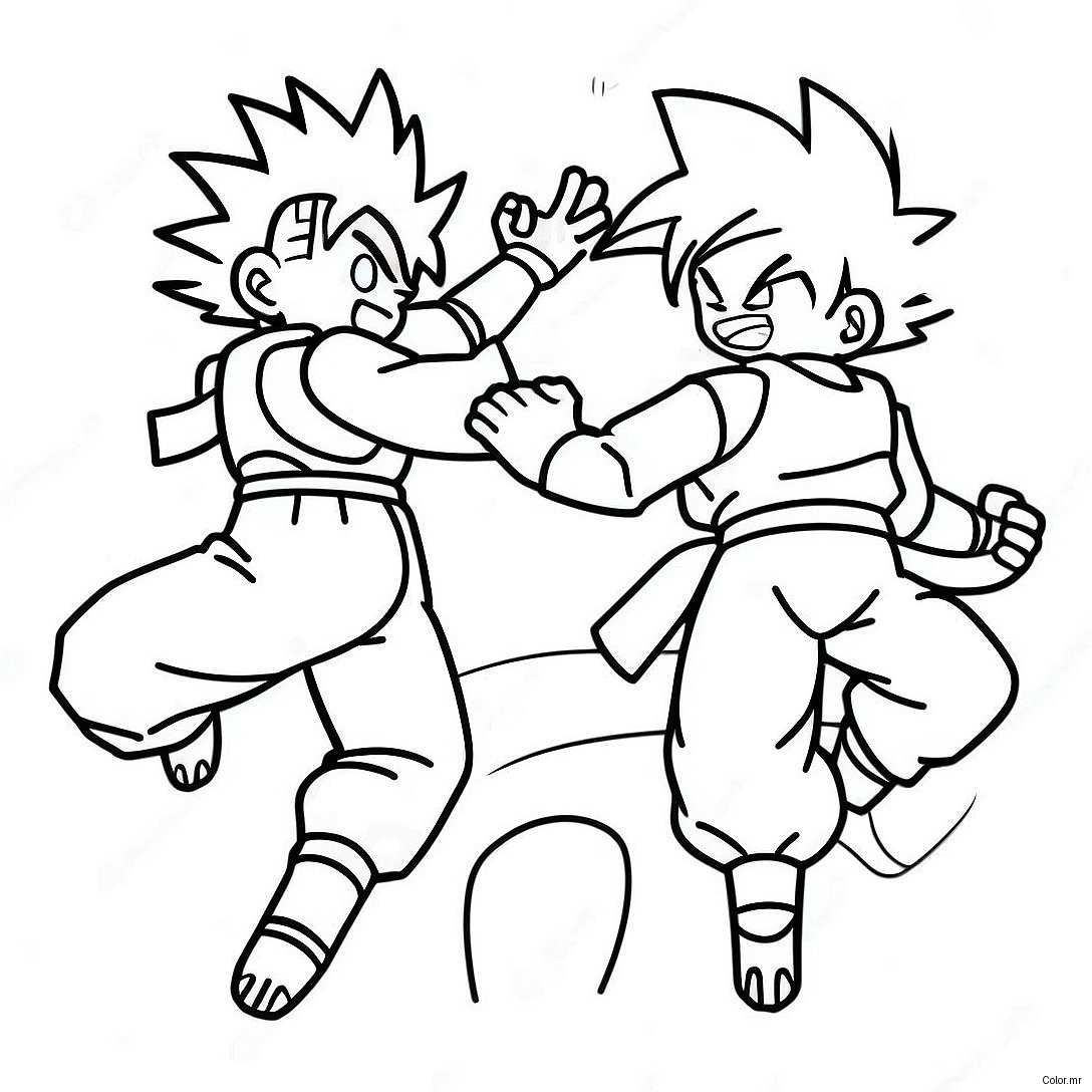 Pagina Da Colorare Della Battaglia Epica Tra Goku E Naruto 57784 48032