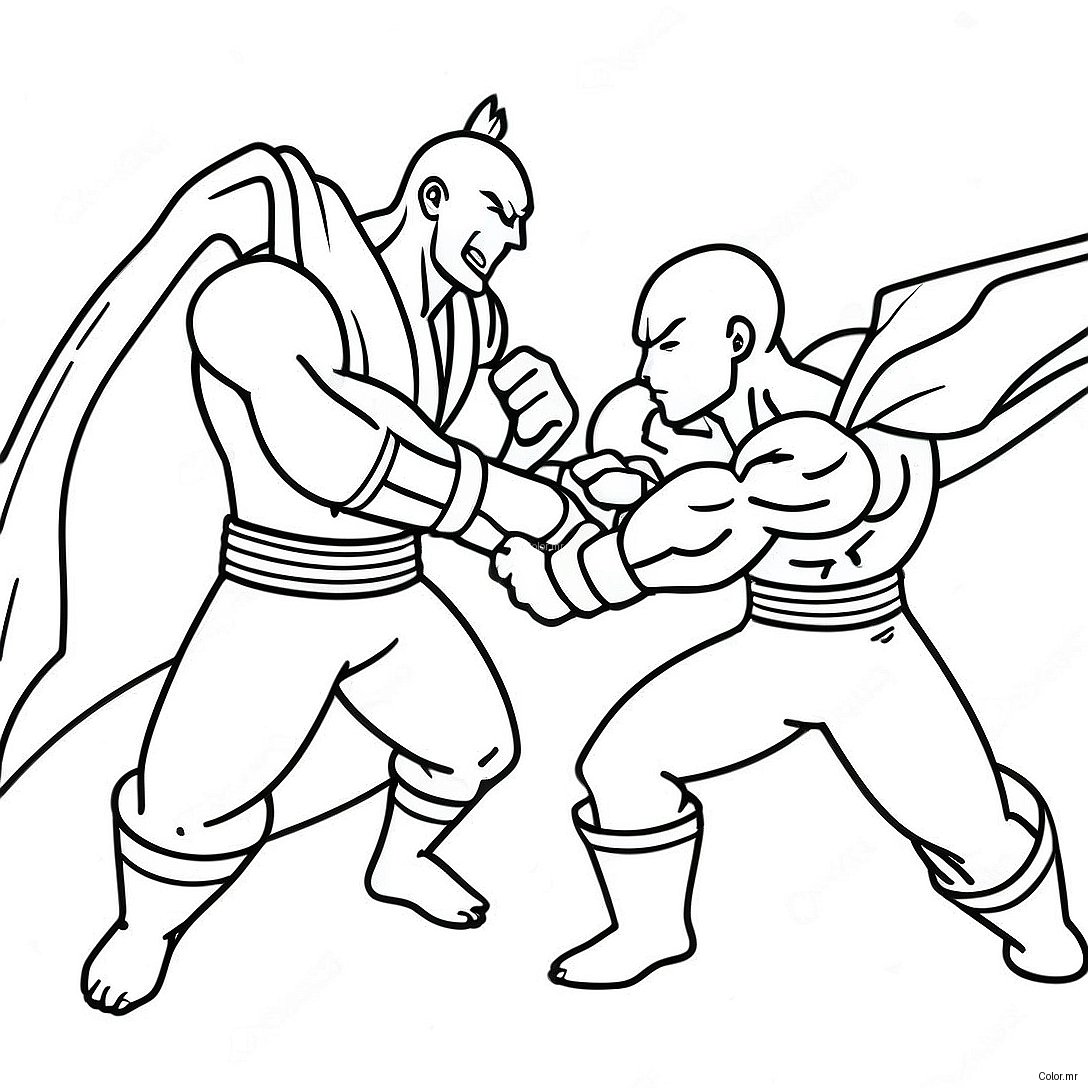 Pagina Da Colorare Della Battaglia Epica Tra Saitama E Garou 44182 36745