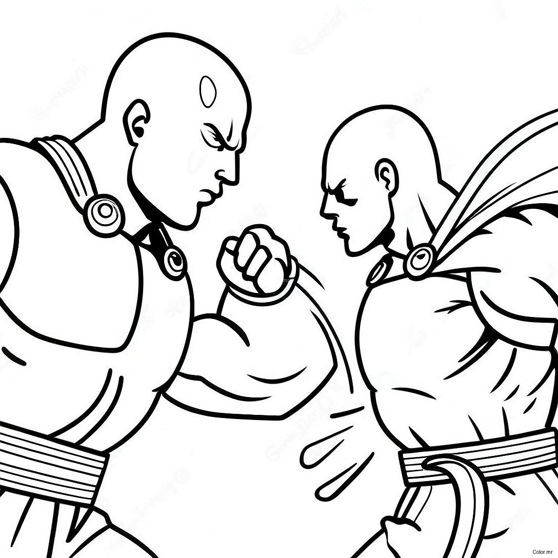 Pagina Da Colorare Della Battaglia Epica Tra Saitama E Garou 44182 36747