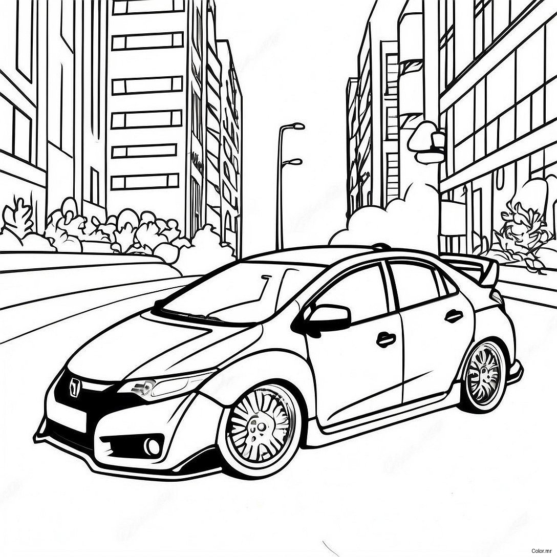Pagina Da Colorare Della Honda Civic Type R 56701 47122