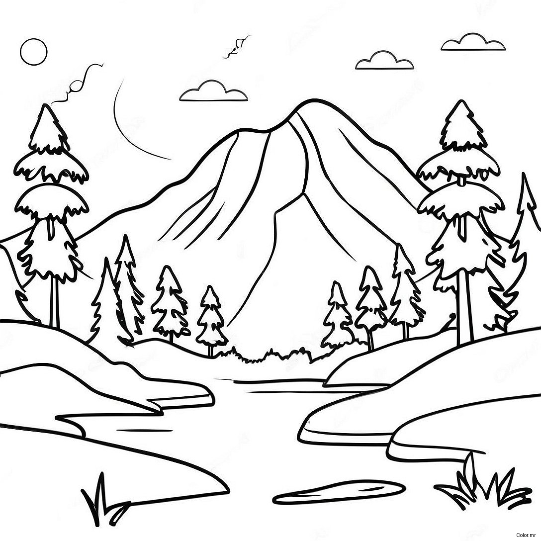 Pagina Da Colorare Della Maestosa Montagna Selvaggia 30249 27197