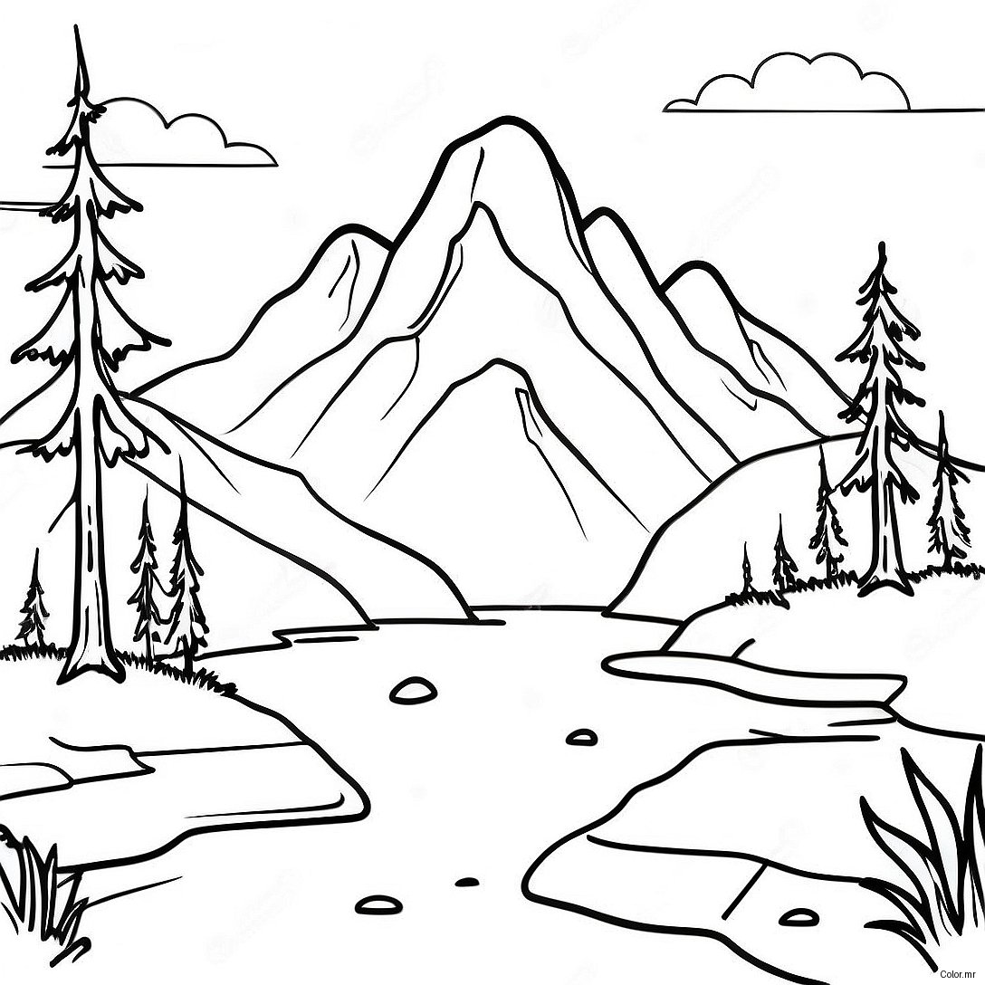 Pagina Da Colorare Della Maestosa Montagna Selvaggia 30249 27198