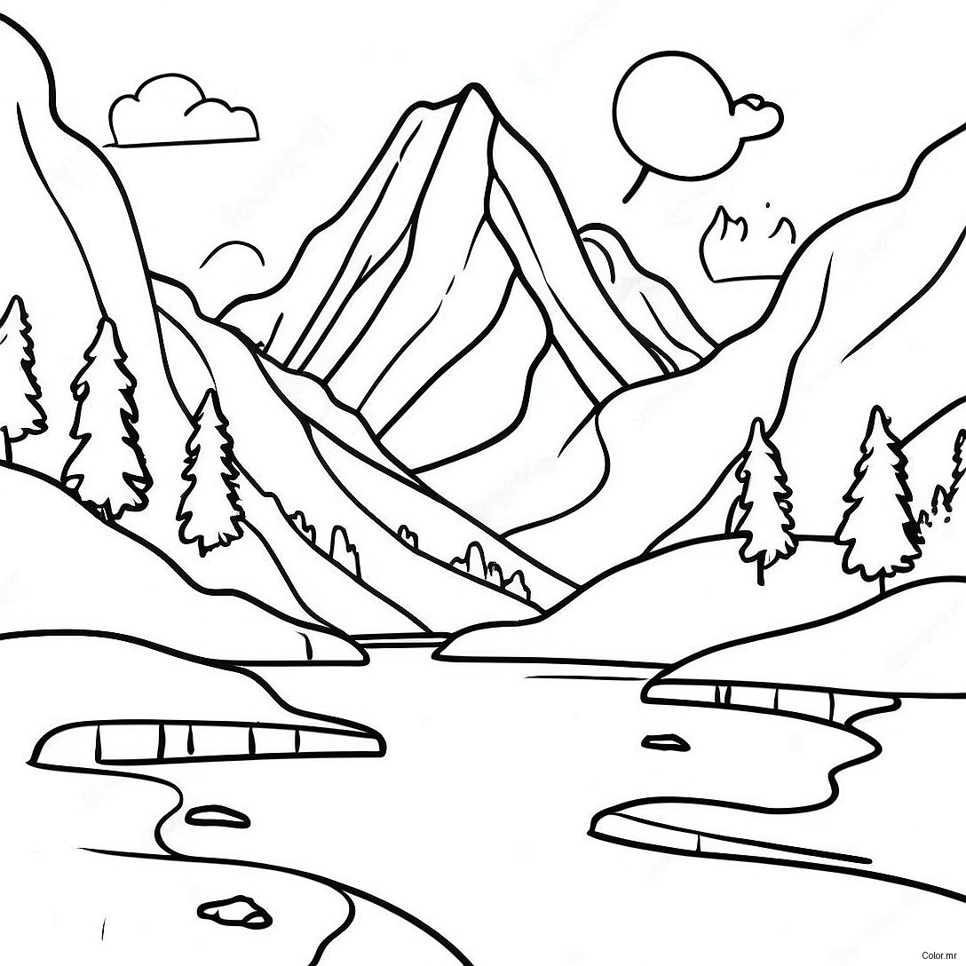 Pagina Da Colorare Della Maestosa Montagna Selvaggia 30249 27199
