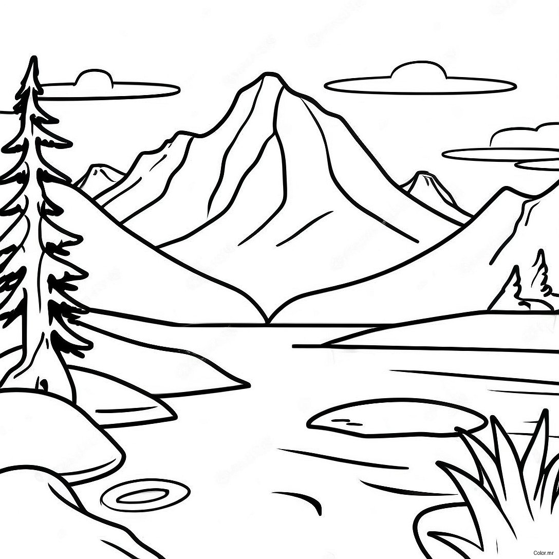 Pagina Da Colorare Della Maestosa Montagna Selvaggia 30249 27200