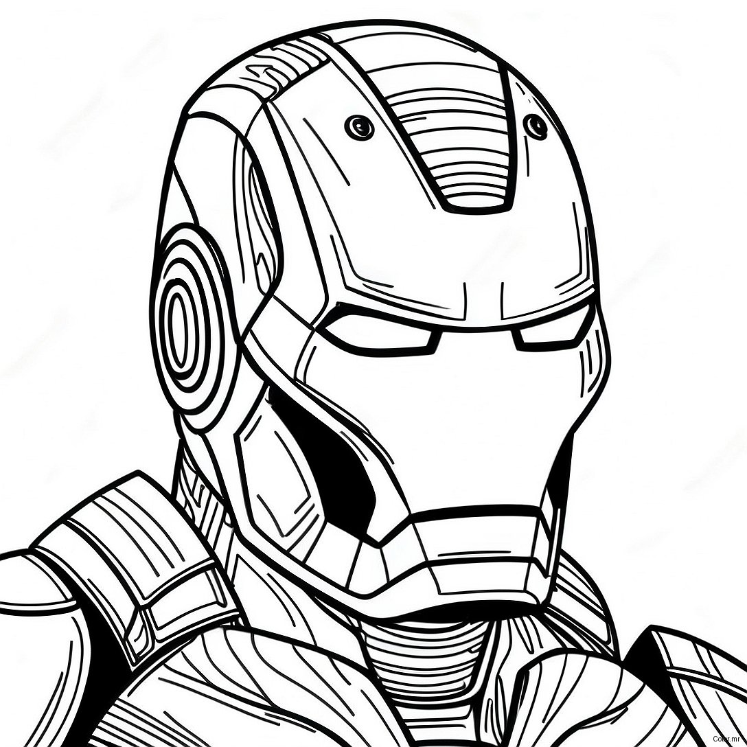 Pagina Da Colorare Della Maschera Di Iron Man Dettagliata 48925 40641