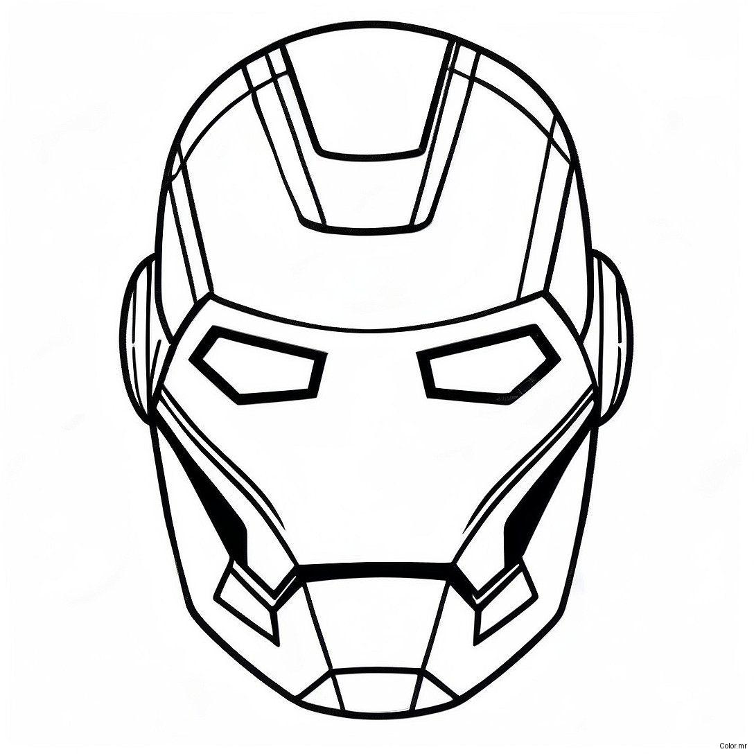 Pagina Da Colorare Della Maschera Di Iron Man Dettagliata 48925 40643